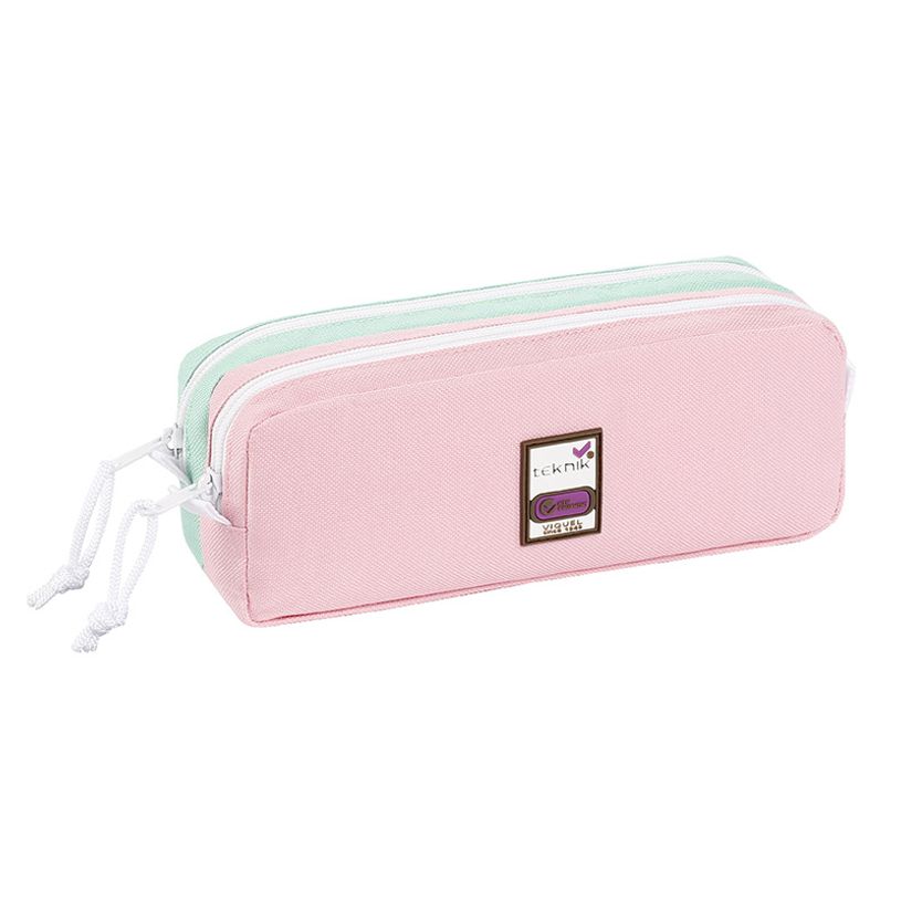 3135258873483-Trousse rectangulaire Teknik Pastel - 2 compartiments - 3 modèles disponibles - Viquel-P_405115597_2-1