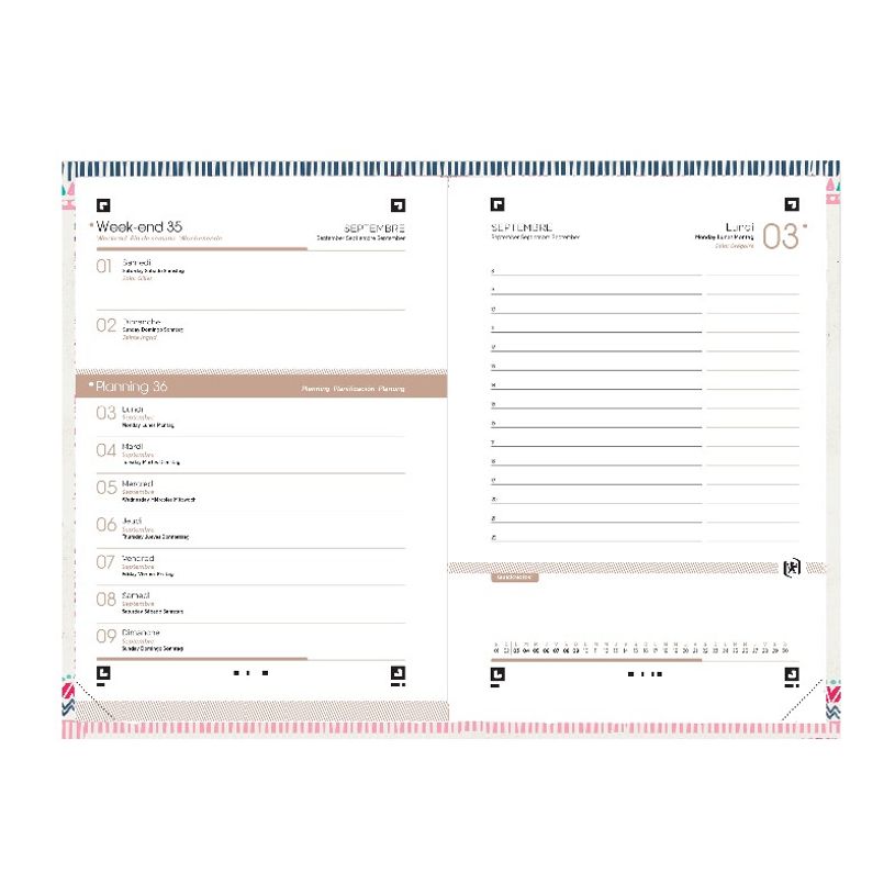 3147280133466-Agenda Oxford Boho Chic - 1 jour par page - 12 x 18 cm - éléphant - Hamelin-P_405115727_4-3