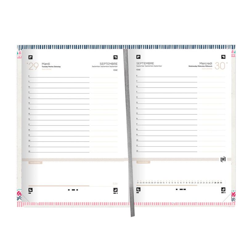 3147280175244-Agenda Oxford Boho Chic - 1 jour par page - 12 x 18 cm - zèbre - Hamelin-P_405115728_2-1