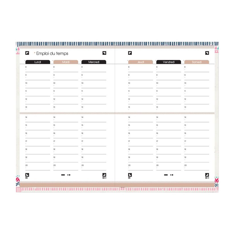 3147280175244-Agenda Oxford Boho Chic - 1 jour par page - 12 x 18 cm - zèbre - Hamelin-P_405115728_5-4