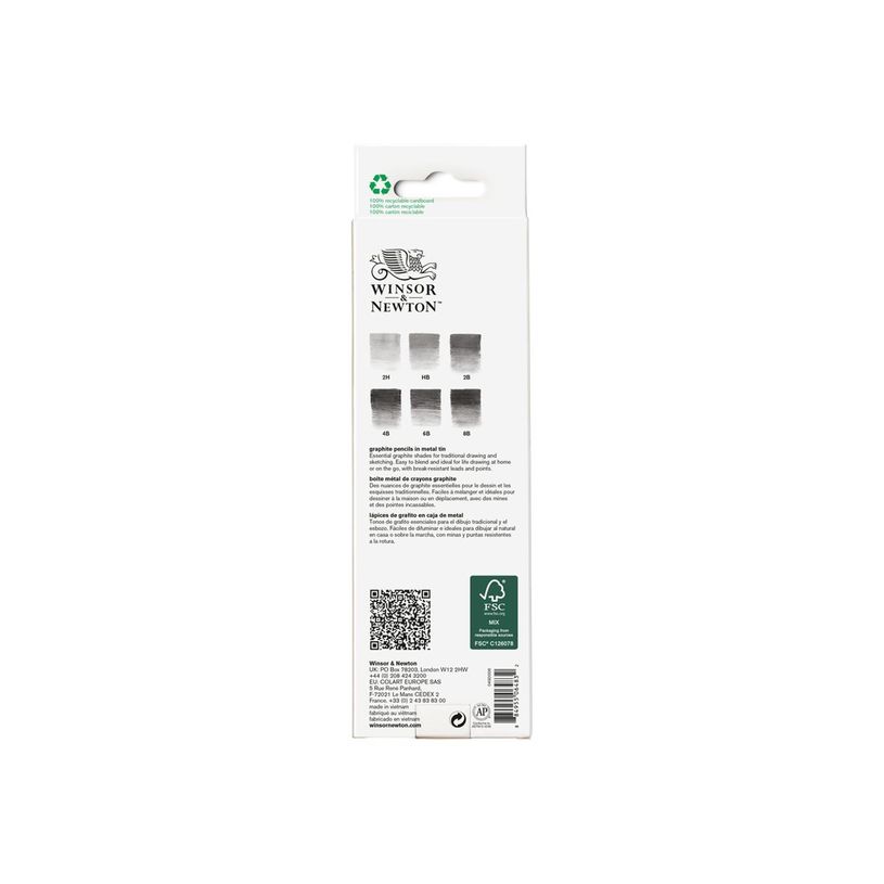 0404051157421-Winsor & Newton Studio Collection - pack de 6 crayons - 2B, 2H, 4B, 6B, 8B, HB-P_405115742_1-1