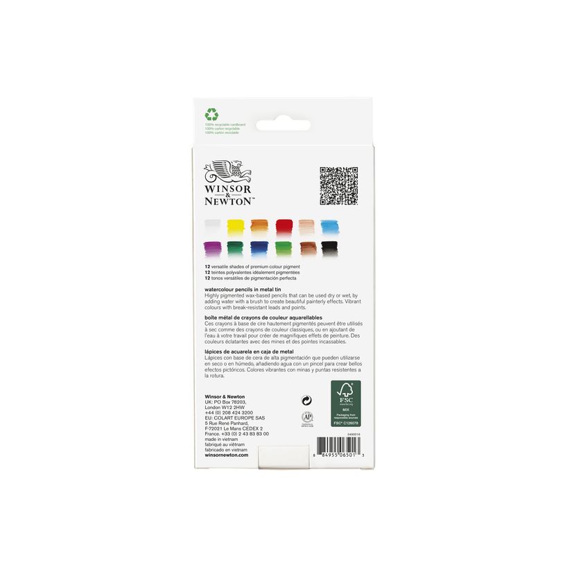 0404051157452-Winsor & Newton Studio Collection - pack de 12 crayons de couleur aquarellables - coloris -P_405115745_1-1
