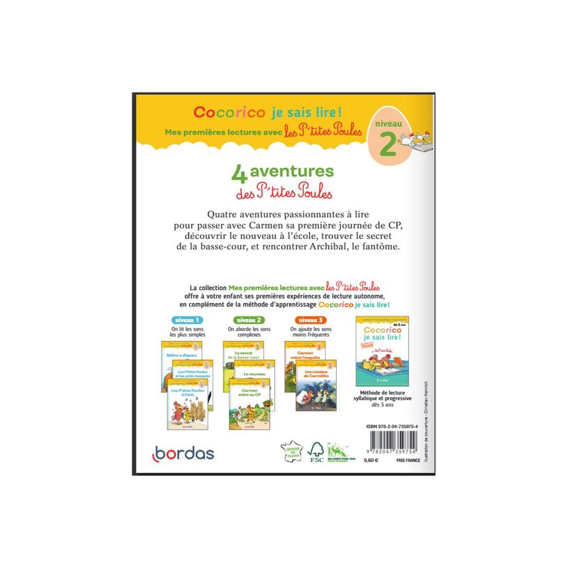 9782047359754-Cocorico Je sais lire! 1ères lectures : les P'tites Poules - 4 aventures Niveau 2-P_405116298_4-3