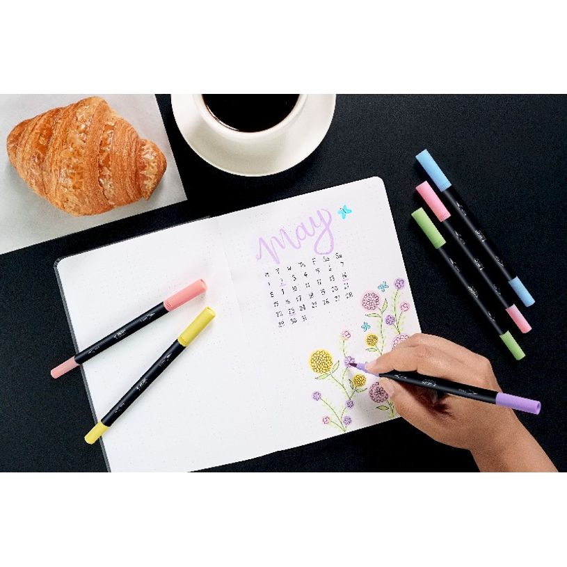 3086123681323-BIC Intensity Dual Tip - 6 Feutres de coloriage double pointe pinceau - couleurs pastels a-P_405116825_4-2