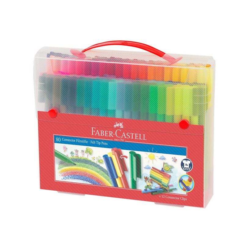 4005401555797-Faber-Castell CONNECTOR - feutre - couleurs brillantes assorties (pack de 80)-P_405116925_4-4