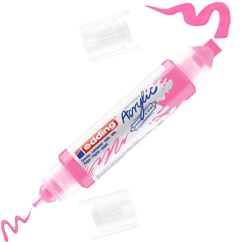 4057305028846-Edding 5400 3D liner - Marqueur acrylique à deux pointes - rose fluo-P_405117145_5-3
