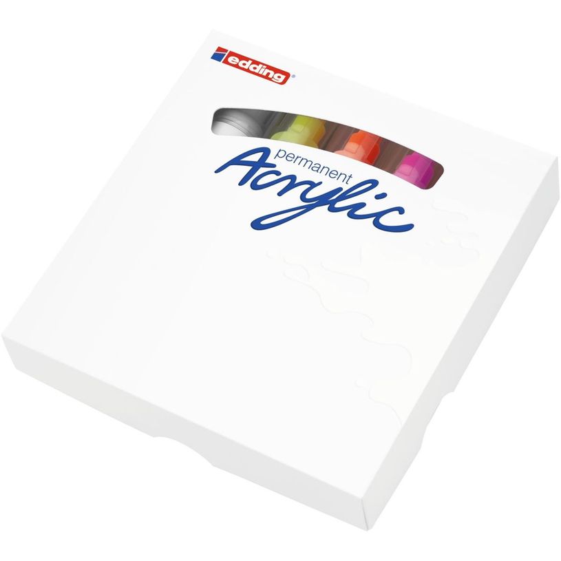 4057305030849-Edding 5000 - Pack de 5 Marqueurs acryliques - jaune fluo, orange fluo, rose néon, noir p-P_405117153_3-2