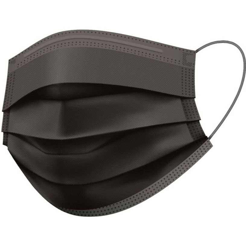 8683036442833-Boite de 50 Masques Chirurgical 3 Plis, Type IIR - noir-P_405117210_1-0