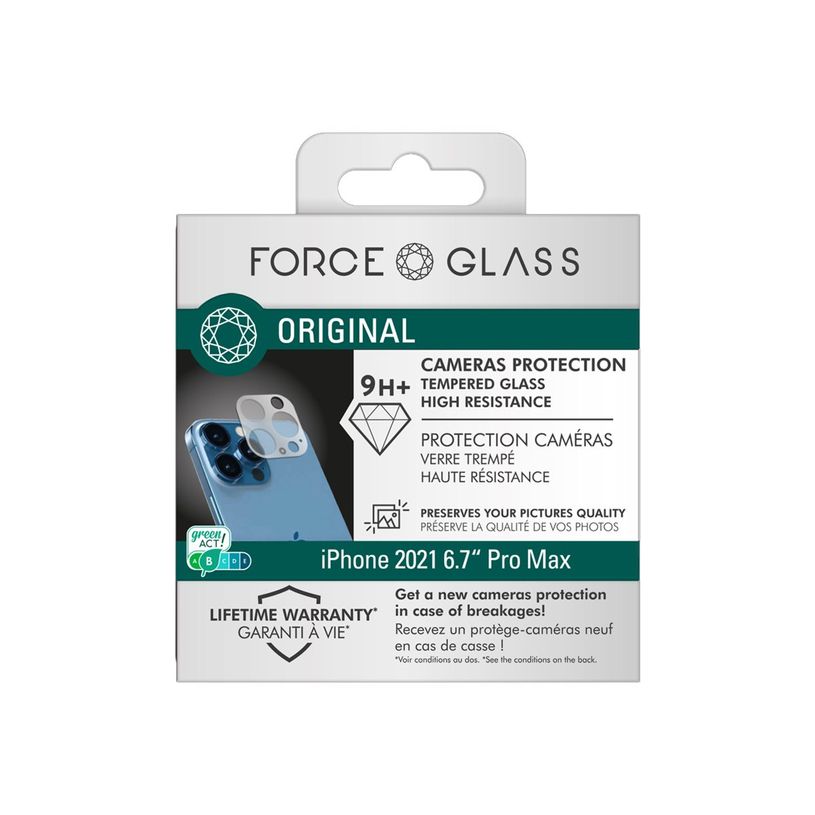 3571211467861-Force Glass Original  - protection d'écran caméra - verre trempé pour iPhone 13 ProMax -P_405117402_1-1