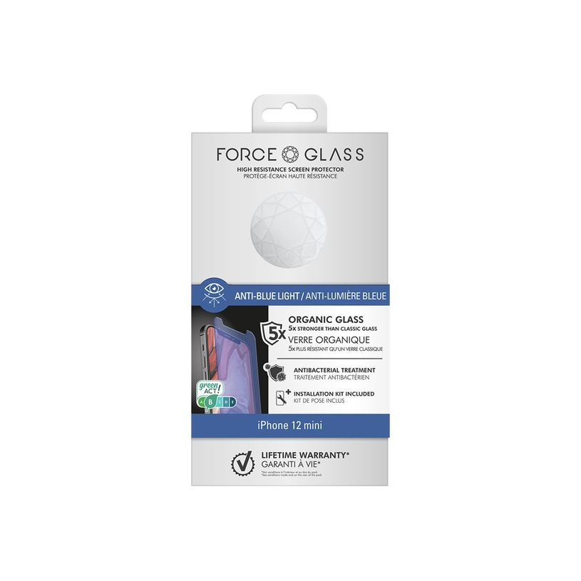 3571211441151-Force Glass - protection d'écran pour iPhone 12 Mini - anti lumière bleue - anti lumièr-P_405117408_1-1