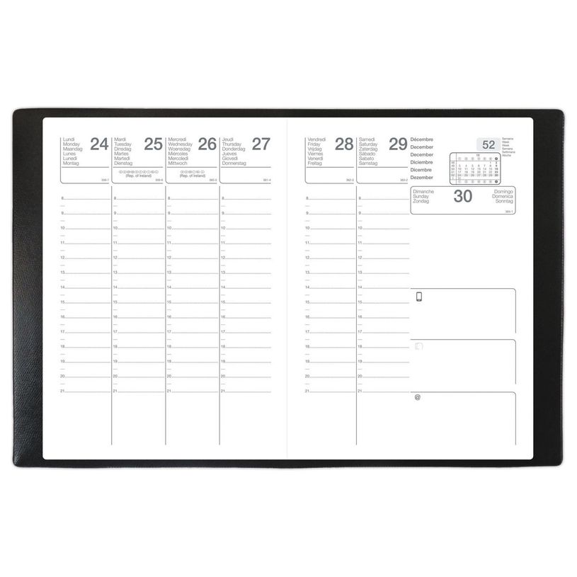 3371010002382-Agenda Exdi - 1 semaine sur 2 pages - 10 x 15 cm - noir - Quo Vadis-P_405117482_2-1