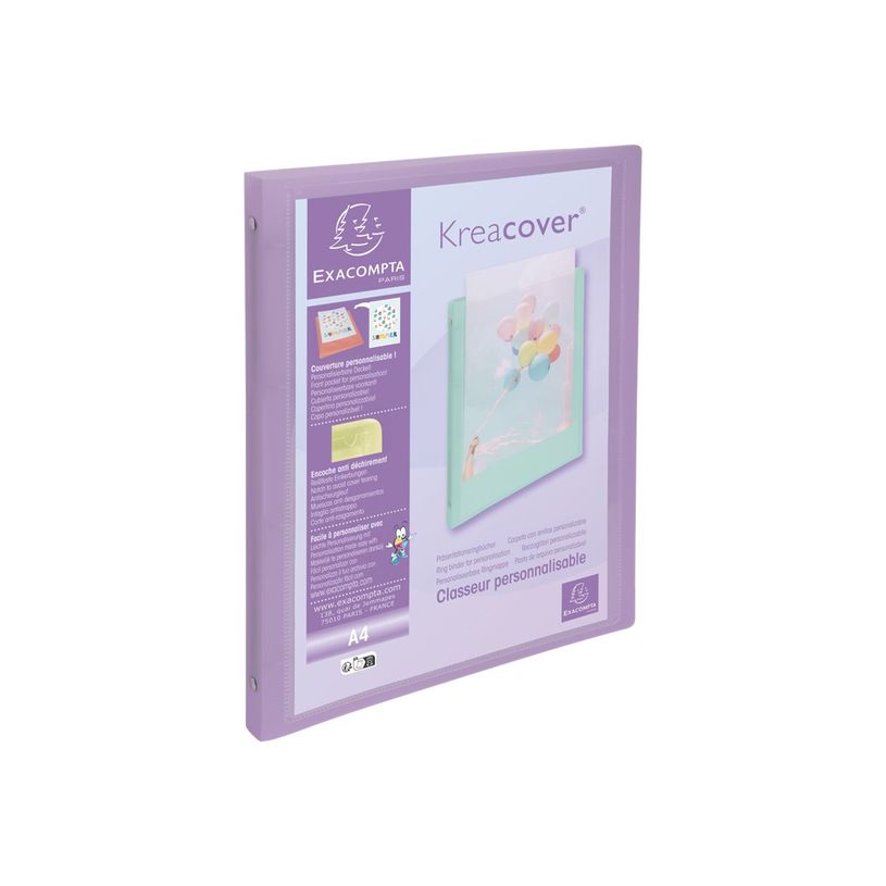 3130630512790-Exacompta Kreacover Pastel - Classeur 4 anneaux personnalisable - Dos 20 mm - A4 - pour 140 feuilles - dispon-P_405117484_10-9
