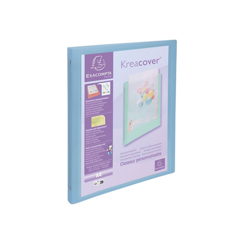 3130630512790-Exacompta Kreacover Pastel - Classeur 4 anneaux personnalisable - Dos 20 mm - A4 - pour 140 feuilles - dispo-P_405117484_12-11