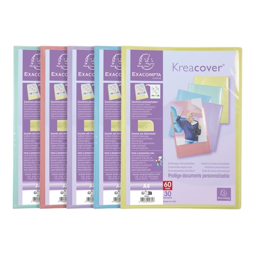 3130630058397-Exacompta Kreacover Pastel - Porte vues personnalisable - 60 vues - A4 - disponible dans d-P_405117488_1-0