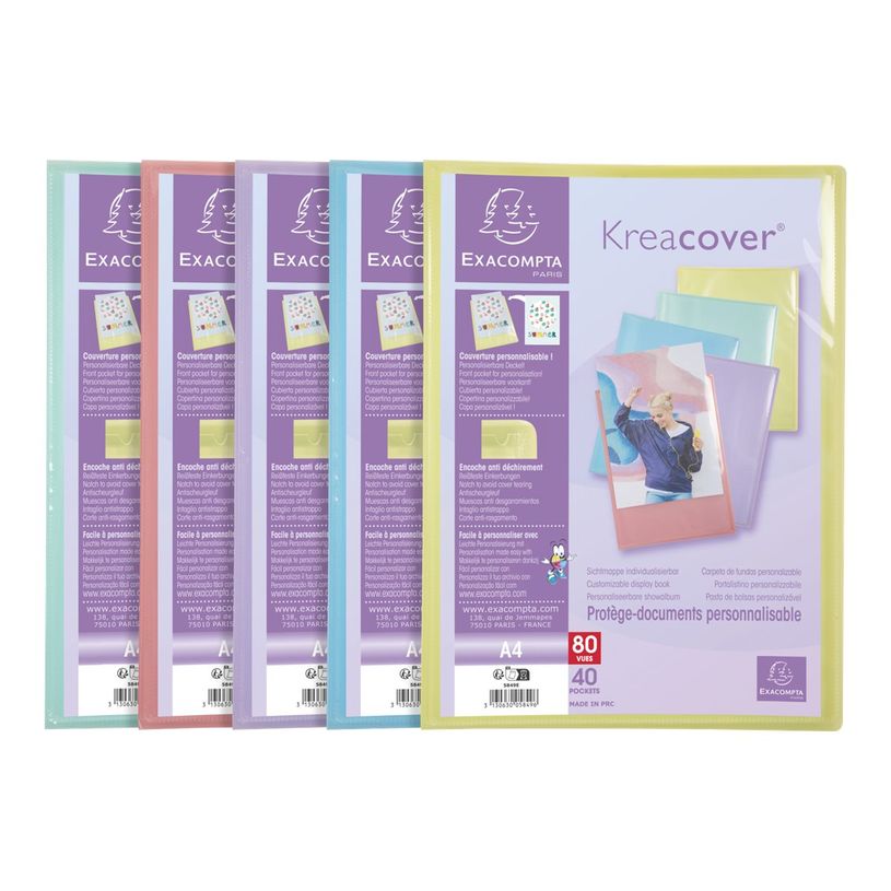 3130630058496-Exacompta Kreacover Pastel - Porte vues personnalisable - 80 vues - A4 - disponible dans d-P_405117489_6-5