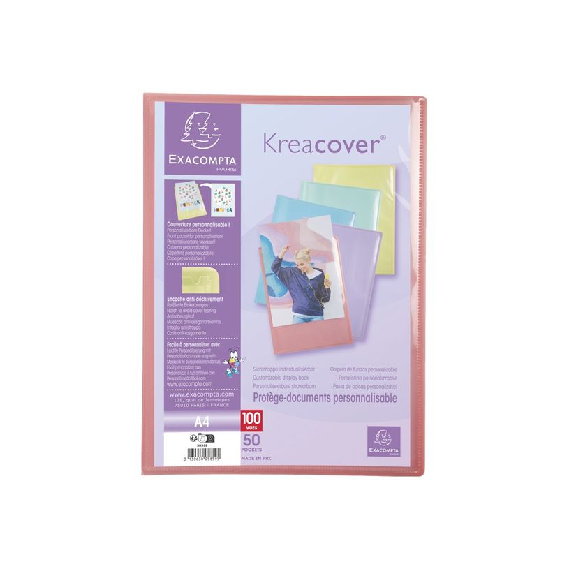 3130630058595-Exacompta Kreacover Pastel - Porte vues personnalisable - 100 vues - A4 - disponible dans -P_405117490_3-2