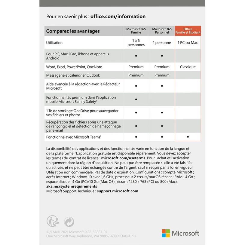 4251972904988-Microsoft Office Famille & Etudiant 2021 - Code d'activation envoyé par email valable pou-P_405117536_2-1