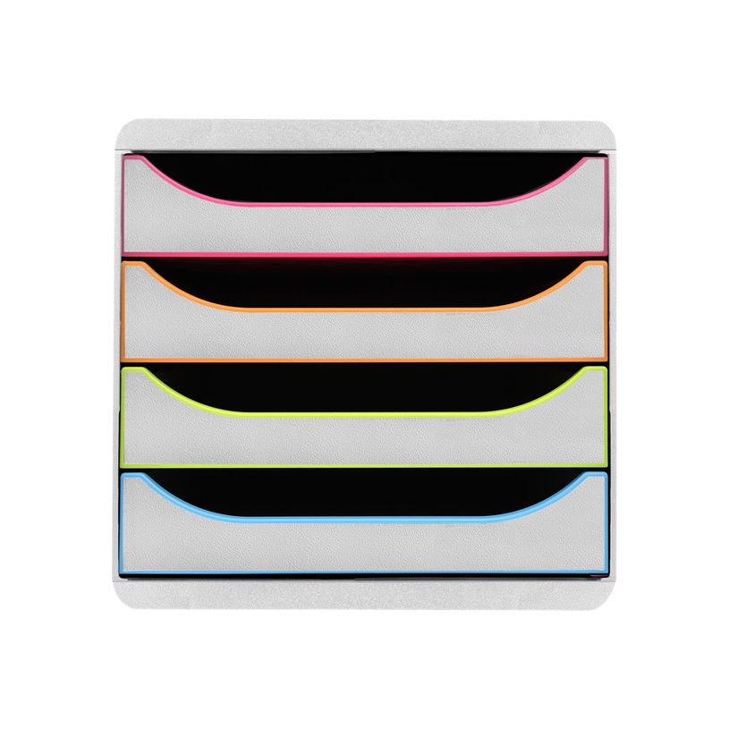9002493424999-Exacompta Black Office BigBox - Module de classement 4 tiroirs - blanc/arlequin-P_405118140_1-0