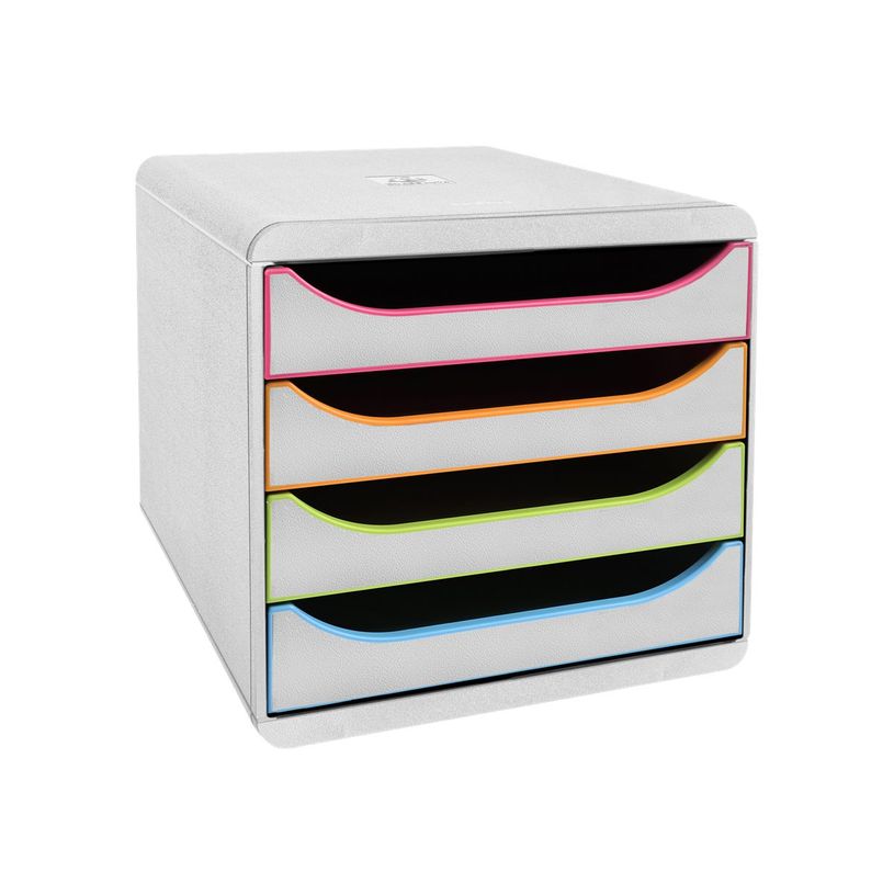 9002493424999-Exacompta Black Office BigBox - Module de classement 4 tiroirs - blanc/arlequin-P_405118140_2-1
