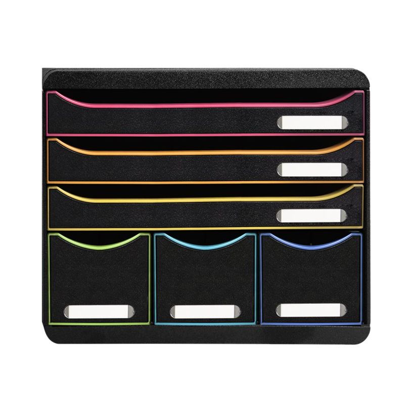 9002493430150-Exacompta Black Office Store-Box - Module de classement 6 tiroirs - noir/arlequin-P_405118143_1-0
