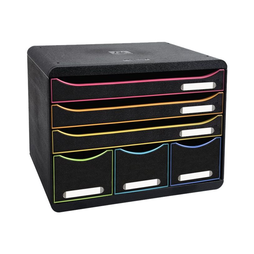 9002493430150-Exacompta Black Office Store-Box - Module de classement 6 tiroirs - noir/arlequin-P_405118143_2-1