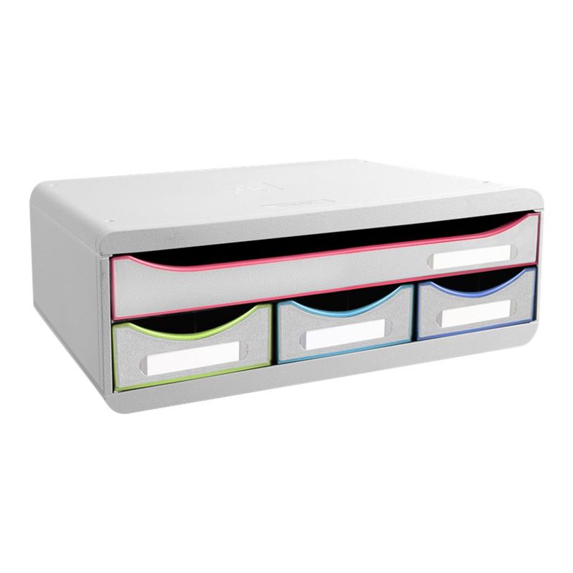 9002493430181-Exacompta Black Office Toolbox - Module de classement 4 tiroirs - blanc/arlequin-P_405118146_2-1