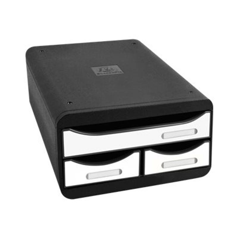 9002493424913-Exacompta Glossy - Module de classement 3 tiroirs - noir/blanc-P_405118149_1-0