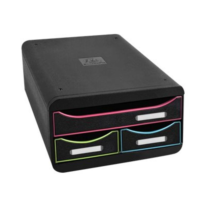 9002493424920-Exacompta Black Office - Module de classement 3 tiroirs - noir/arlequin-P_405118150_1-0