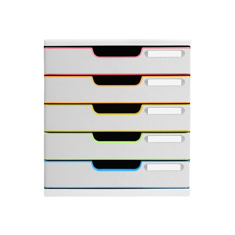 9002493430198-Exacompta Black Office Modulo - Module de classement 5 tiroirs - blanc/arlequin-P_405118152_1-0