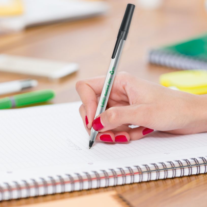 3086123702929-BIC ECOlutions ROUND STIC - Pack de 8 stylos à bille - bleu et noir-P_405118161_4-3