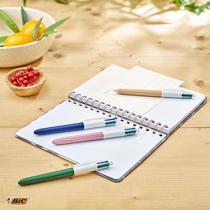 3086123694064-BIC 4 Couleurs Bois - Stylo à bille 4 couleurs effet bois - disponible dans différente-P_405118168_21-20