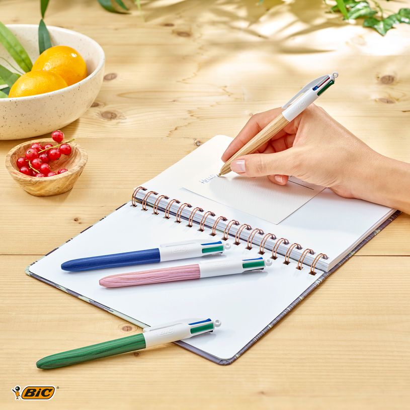 3086123694064-BIC 4 Couleurs Bois - Stylo à bille 4 couleurs effet bois - disponible dans différente-P_405118168_25-24