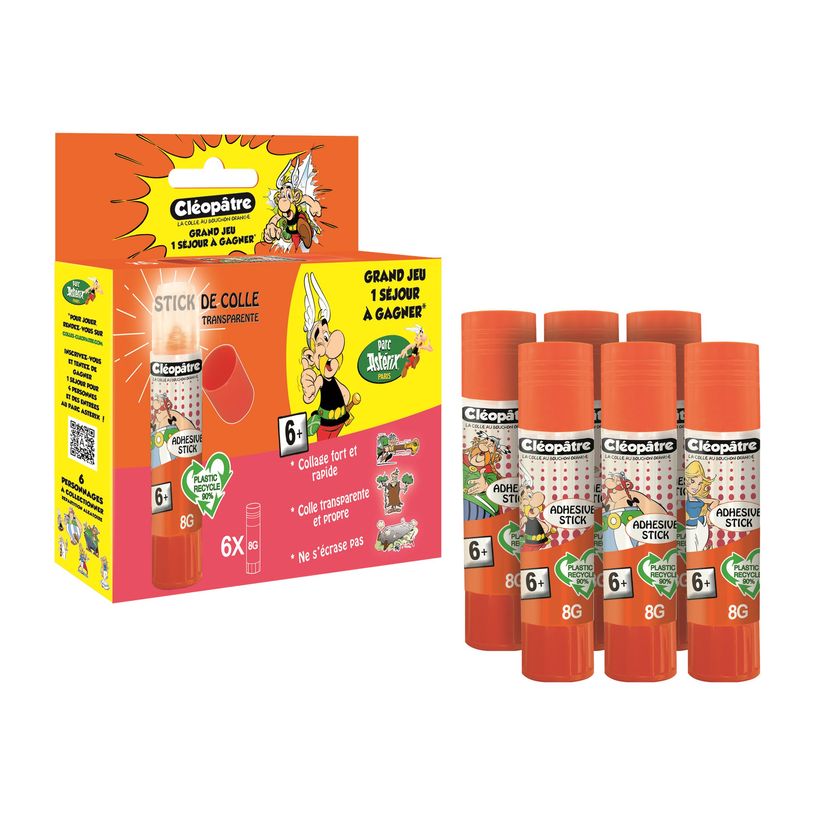 3134725014046-Cléopâtre Cléostick Astérix - 6 Bâtons de colle - 8 g - transparent-P_405118205_14-0