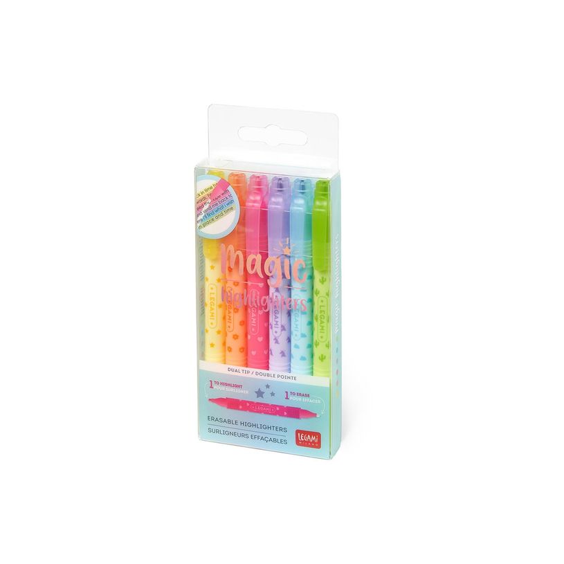 8054117621872-Legami Magic - Pack de 6 surligneurs effaçables - rouge, bleu, vert, jaune, orange, pourp-P_405118284_3-3