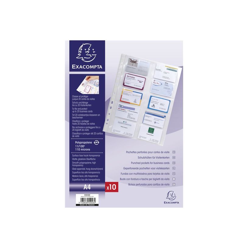 3130631550463-Exacompta - 10 Packs de 10 Pochettes pour cartes de visite - A4 - cristal-P_405118356_2-1