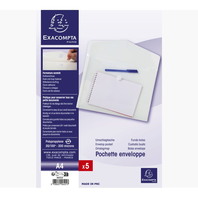 3130632564216-Exacompta - 10 Packs de 5 Pochettes à scratch - A4 - incolore-P_405118362_5-4