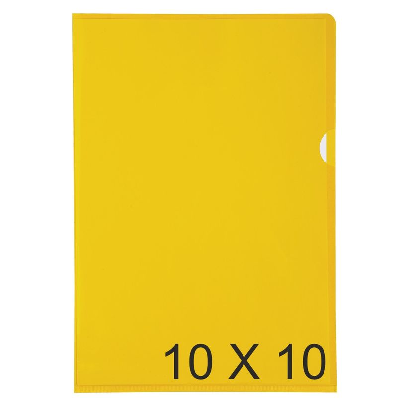 3130633660535-Exacompta - 10 Packs de 10 Pochettes coin lisses - A4 - 13/100 - jaune translucide-P_405118384_1-0