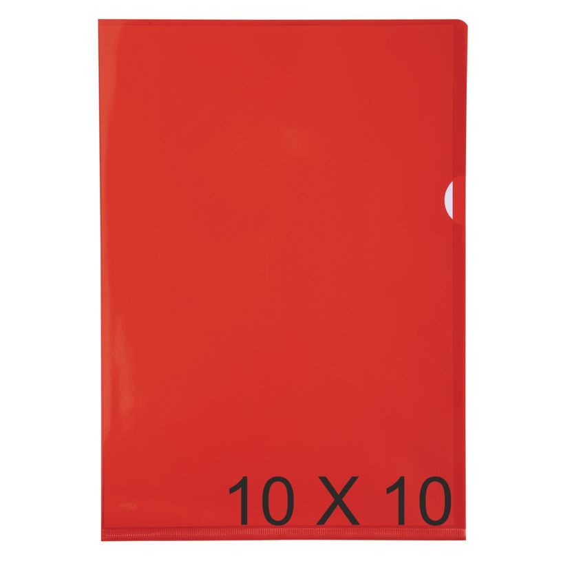 3130631660575-Exacompta - 10 Packs de 10 Pochettes coin lisses - A4 - 13/100 - rouge translucide-P_405118385_1-0