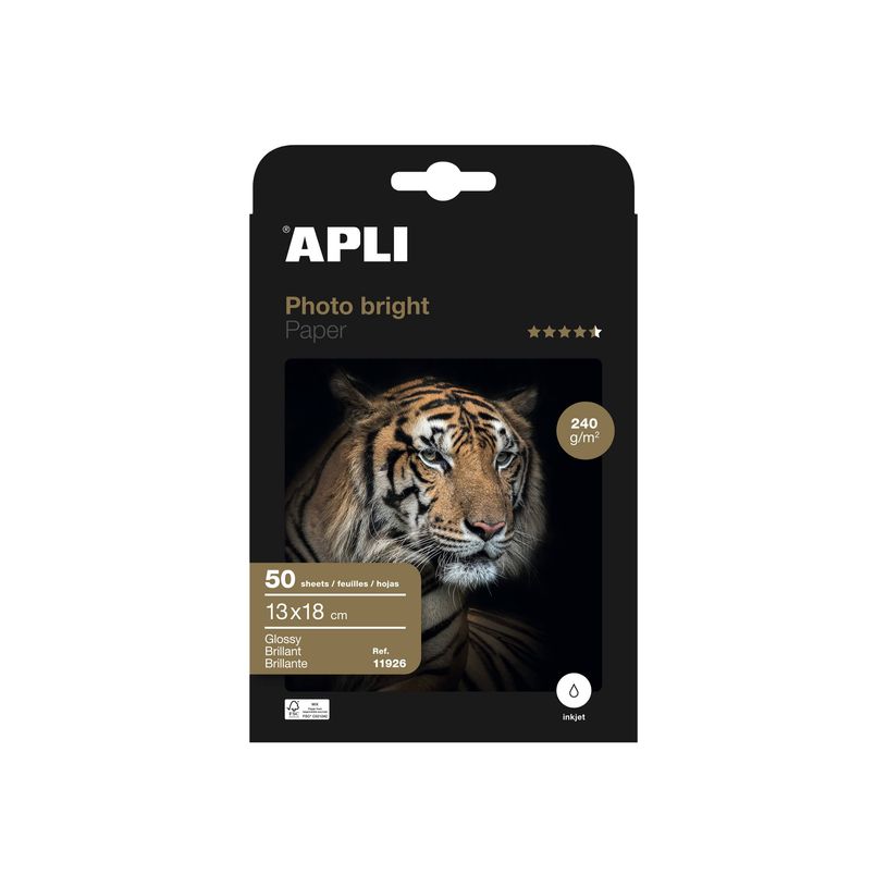 8410782119265-APLI Photo Bright - papier photo - brillant - 50 feuille(s) - 130 x 180 mm - 240 g/m²-P_405118443_1-2