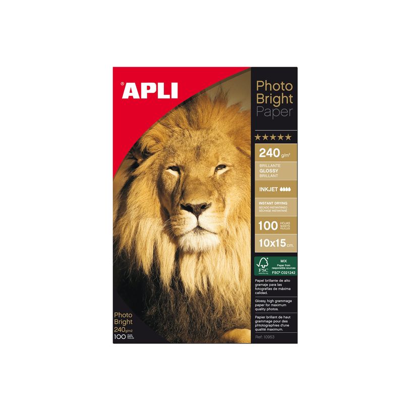 8410782109532-APLI Photo Bright - papier photo - brillant - 100 feuille(s) - 100 x 150 mm - 240 g/m²-P_405118444_1-2