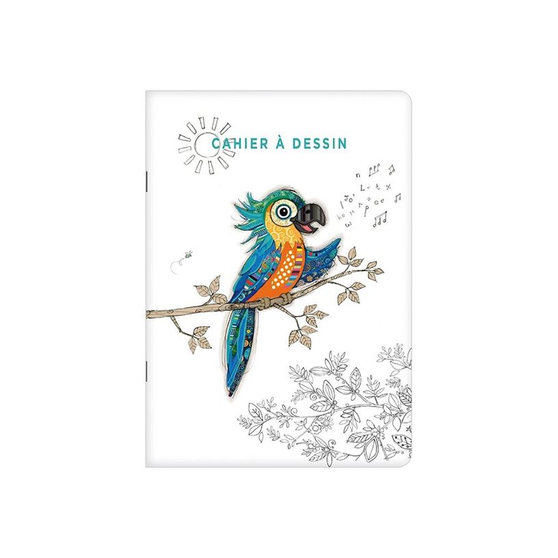 3700572763606-Kiub - Carnet à dessin A5 - 48 pages - perroquet-P_405118549_1-0