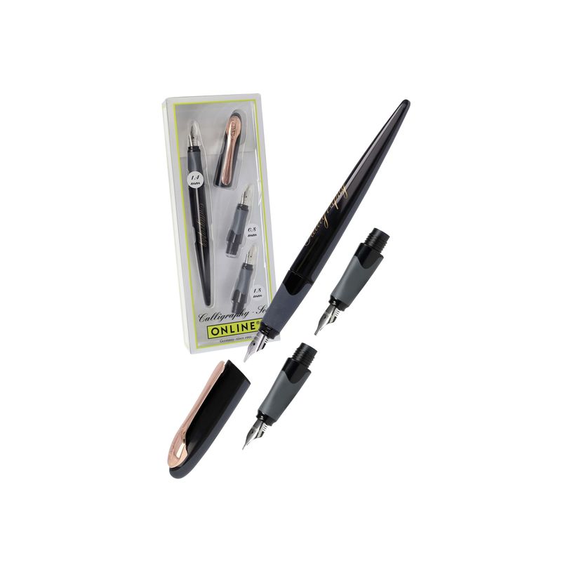 4014421100559-Online AIR Best Writer Calligraphy - Stylo plume bleu - black rose-P_405118735_1-0