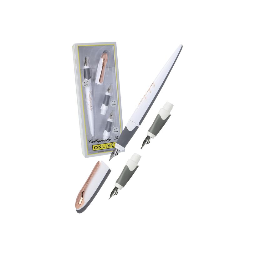 4014421100566-Online AIR Best Writer Calligraphy - Stylo plume bleu - white rose-P_405118736_1-0