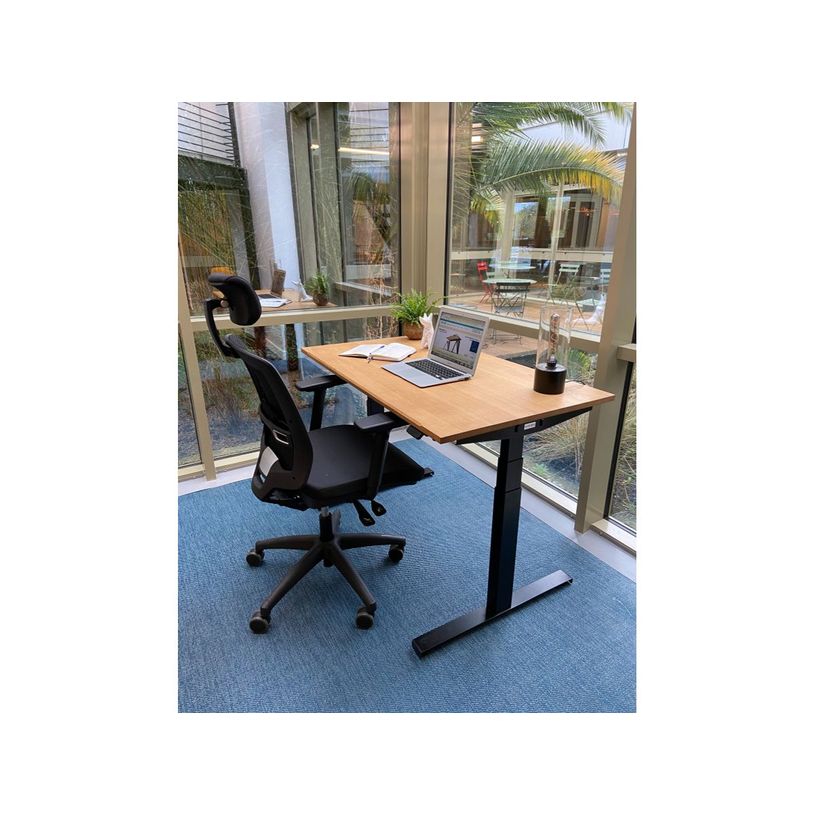 3760350281159-Bureau électrique UGO - L160x80cm - pieds noirs - plateau chêne massif-P_405119052_2-1