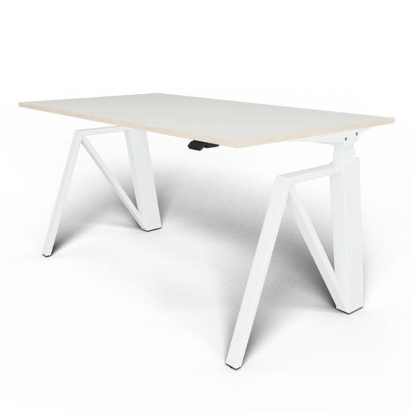 3760350280534-Bureau THEODORE  L140 - pieds blanc - plateau Blanc laqué-P_405119068_1-0