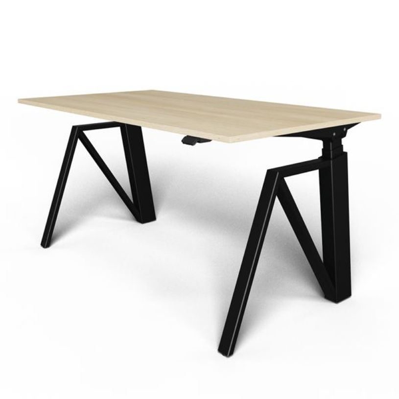 3760350280657-Bureau THEODORE  L140 - pieds noir - plateau imitation chêne-P_405119069_1-0