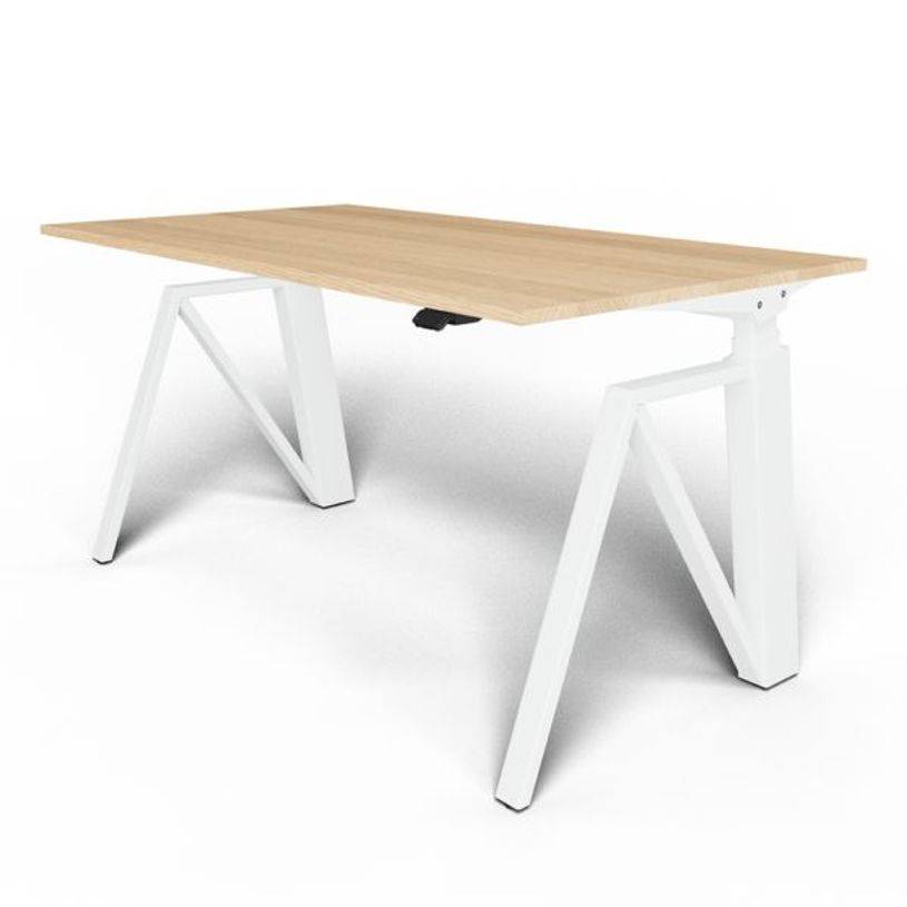 3760350280411-Bureau THEODORE  L140 - pieds blanc - plateau chêne massif-P_405119071_1-0