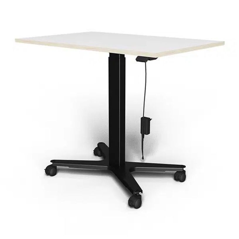 3760350282200-Bureau ELLIOT L100 - pieds noir - plateau Blanc laqué-P_405119097_1-0