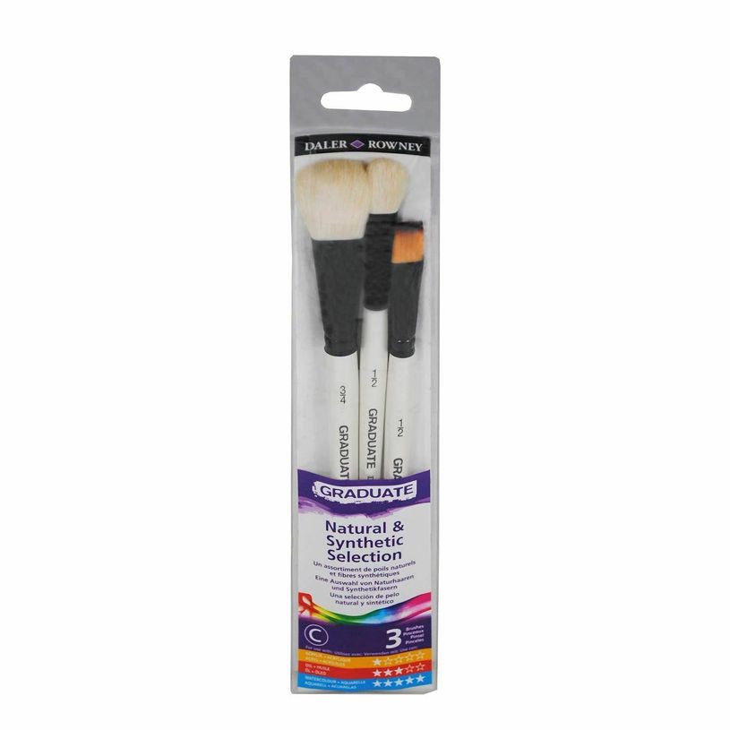 5011386081861-Daler-Rowney Graduate - Pack de 3 pinceaux naturels et synthétiques pour aquarelle-P_405119460_1-0
