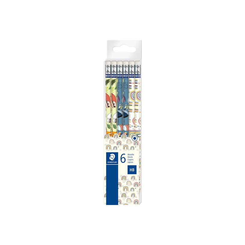 4007817079874-STAEDTLER Pattern - Pack de 6 crayons à papier HB - embout gomme-P_405119491_3-6